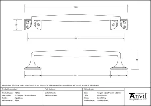 From The Anvil Aged Brass 300mm Art Deco Pull Handle