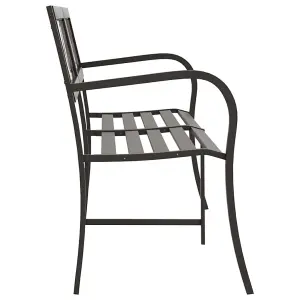 Berkfield Twin Garden Bench 246 cm Black Steel