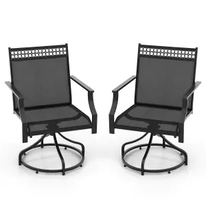 Costway Patio Swivel Dining Chairs Set of 2 Patio Chairs Outdoor Bistro Chairs