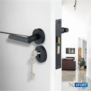 XFORT 3 Lever Matt Black Mortice Sashlock 65mm