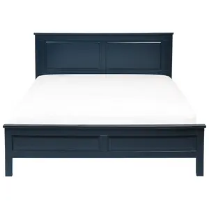 Wooden EU Super King Size Bed Blue OLIVET