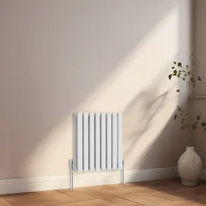 Rinse Bathrooms 600x550mm White Horizontal Designer Radiator Double Column Radiator Rad Rectangular Flat Panel