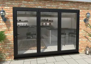 Green & Taylor Black Aluminium External Bifolding Doors - 3 Right - 2990 x 2090mm (WxH)