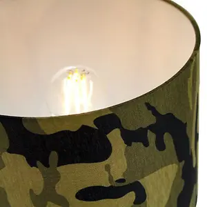 Stylish Green and Black Army Camouflage Drum 10 Lampshade for Table or Pendant