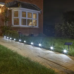 Smart Solar Multispot Black Spike Solar-powered 5lm LED Outdoor Ground light, Set of 10