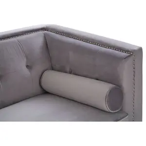 Interiors by Premier Felisa Two Seater Grey Velvet Sofa