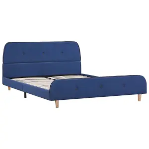 Berkfield Bed Frame Blue Fabric 135x190 cm 4FT6 Double