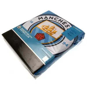 Manchester City FC Pulse Double Duvet Set Sky Blue (One Size)