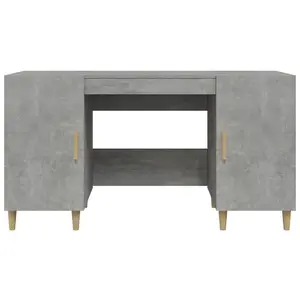 Berkfield Desk Concrete Grey 140x50x75 cm Engineered Wood