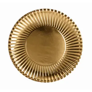 Bristol Novelty Paper Metallic Disposable Plates (Pack of 10) Gold (18cm)