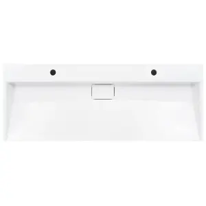 Wash Basin 120x46x11 cm Mineral Cast/Marble Cast White