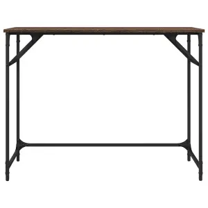 Berkfield Desk Brown Oak 100x45x76 cm Engineered Wood and Powder-coated Steel