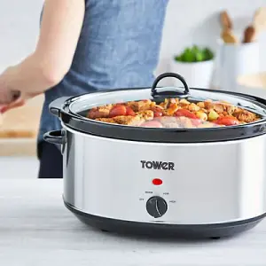 Tower 6.5 Litre Stainless Steel Slow Cooker