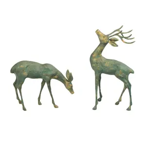 Hickson Deer Animals Weather Resistant Metal Garden Statue