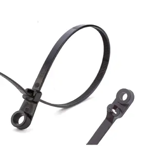 Homesmart 25 x Black Screw Mount Cable Ties 200mm x 48mm Car Chassis Body Zip Tie Fixing