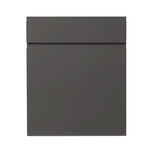 GoodHome Garcinia Integrated handle Gloss anthracite Contemporary Door & drawer 600mm