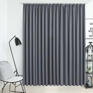 vidaXL Blackout Curtain with Hooks Grey 290x245 cm