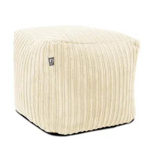 rucomfy Jumbo Cord Cube Beanbag - Ivory