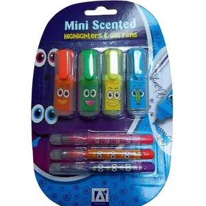 Anker International Stationary Mini Highlighter & Gel Pens (Pack of 7) Multicoloured (One Size)