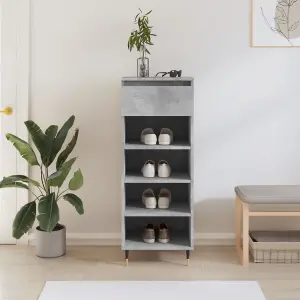 Berkfield Shoe Cabinet Concrete Grey 40x36x105 cm Engineered Wood