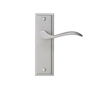 Colours Sennen Nickel effect Aluminium Scroll Latch Door handle (L)105mm (D)86mm, Pair