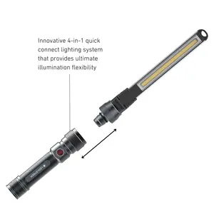 Ledlenser Workers Friend Rechargeable 4 in 1 Quick Connect Portable Mechanic USB Work Light, Magnetic, Flexible, Upto 5.5H Battery