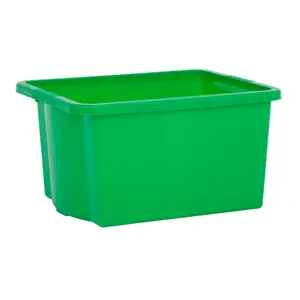 Wham 4x Stack & Store 35L Mixed Colour Plastic Storage Boxes. Home, Office, Classroom, Playroom, Toys, Books. L48 x W38 x H26cm