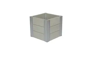 Winawood Wood Effect Small Cube Planter - Stone Grey