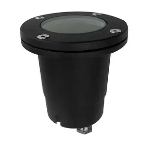 Luminosa 1 Light Round Recessed Outdoor Ground Light Black IP67, GU10