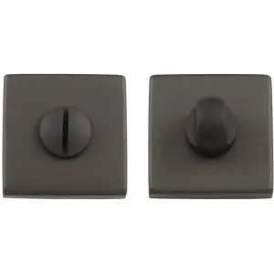 Square Rose Thumbturn & Release Lock - Anthracite Grey - Bathroom Door WC