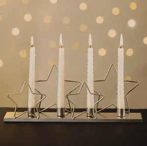 Silver Star Dinner Candle Holder