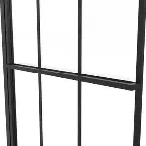 GoodHome Ahti Straight 1 panel Serigraph Frosted glass Black Bath screen, (W) 800mm (H) 1400mm