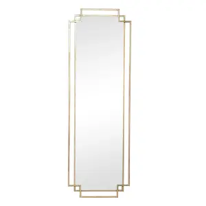 Melody Maison Gold Art Deco Wall Mirror 142cm x 47cm