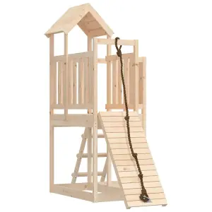 Berkfield Playhouse with Climbing Wall Solid Wood Pine