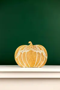 Carved Wooden Pumpkin Free Standing pumpkin decor for home