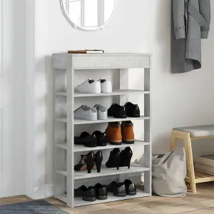 Berkfield Shoe Rack Concrete Grey 60x30x98 cm Engineered Wood