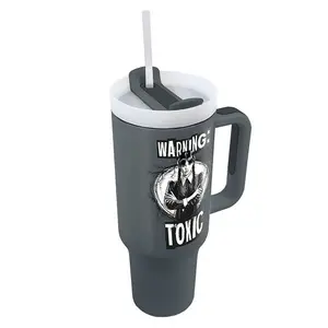 Wednesday Warning Toxic 1.2L Travel Mug Grey/Black/White (One Size)