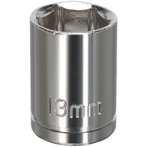 13mm Chrome Plated Drive Socket - Durable High Grade Carbon Steel with 3/8" Drive