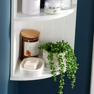 Home Source Bathroom Kitchen Corner Storage Shelf - White