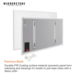 Mirrorstone 900W Classic Infrared Heating Panel With White Frame