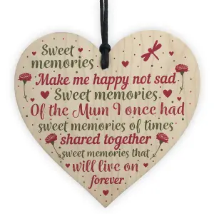 Red Ocean Christmas Tree Grave Memorial Ornament For Mum Wooden Heart Bauble Decoration Mother Mummy Gifts