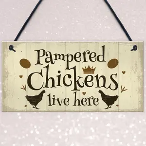 Red Ocean Chicken Coop Sign Outdoor Garden Plaque Hanging Door Wall Sign Chicken Hen Animal Gifts For Chicken Lovers