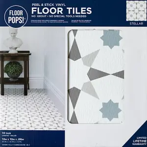 Floor Pops Stellar Self Adhesive Vinyl Floor Tiles Pack of 10 (0.93sqm)