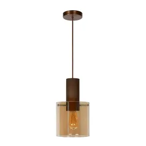 Lucide Toledo Vintage Pendant Light 20cm - 1xE27 - Amber