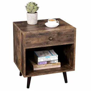 Monterey 1 Drawer Bedside Table Rustic Brown