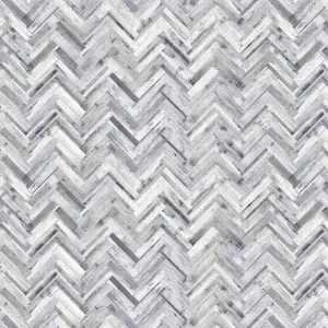 Splashwall Grey & white Herringbone MDF Splashback, (H)600mm (W)2440mm (T)10mm