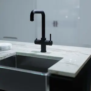 3-In-1 Hot Water Kitchen Tap With Tank & Filter, Matt Black Finish - SIA HWT3MB