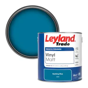 Leyland Trade Vinyl Matt Walls & Ceilings Emulsion Paint Nanking Blue (18E53) 2.5L