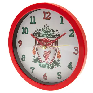 Liverpool FC Crest Wall Clock White/Red (One Size)