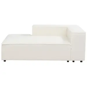 Right Hand Boucle Chaise Lounge White APRICA